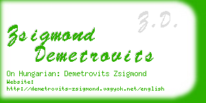 zsigmond demetrovits business card